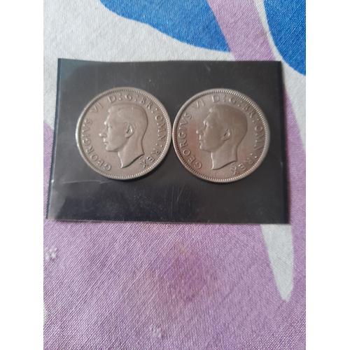 Lot De 2 Pieces Two Shillings 1949 Et 1950
