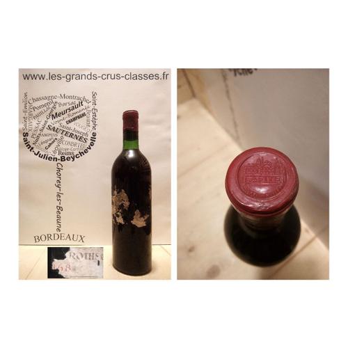 Château Lafite Rothschild 1968 - Pauillac - 1er Grand Cru Classé - 1 X 75 Cl - Rouge