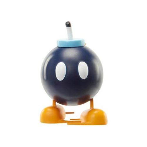 Figurine Super Mario : Bob-Omb - Set Figurine Bomb Collection Articule Qui Avance 6.5 Cm + 1 Carte Tigre - Enfant