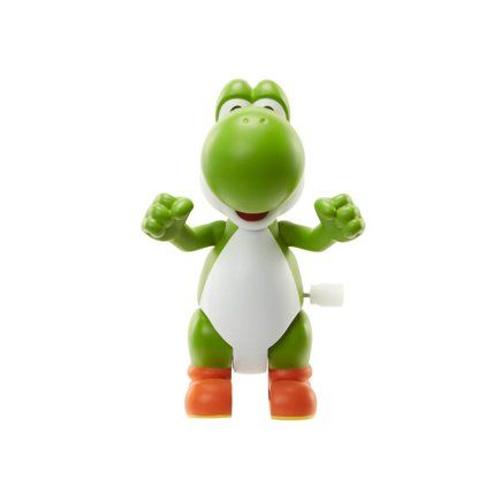 Figurine Super Mario : Dinosaure Yoshi - Set Figurine Dino Vert Et Blanc Collection Articule Qui Avance 8 Cm + 1 Carte Tigre - Enfant