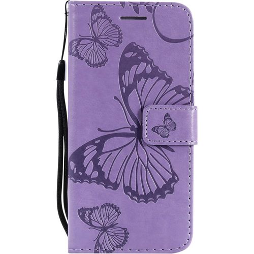 Coque Pour Samsung Galaxy S5, Housse Coque Flip Case Cuir Porte Carte Magnetique Portefeuille Cover Pour Samsung Galaxy S5 Etui Support Antichoc Coque Pour Samsung Galaxy S5,Violet