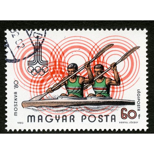 Timbre Oblitéré Magyar Posta, Moszkva 80, Légiposta, 60 F