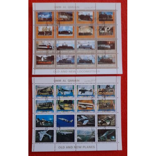 Émirats Arabes Unis - Oumm Al Qaiwain - Timbres 1972 - 2 Mini-Feuillets Pré-Oblitérés - Gomme D'origine