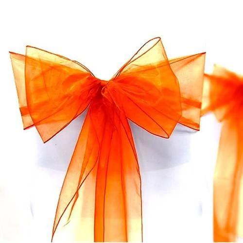 10 Noeuds de Chaise Mariage Organza Orange