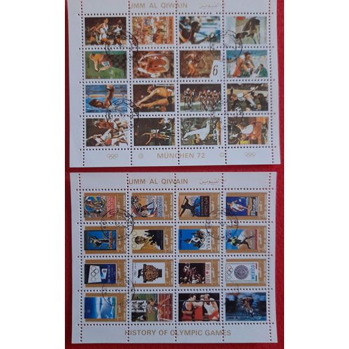 Émirats Arabes Unis - Oumm Al Qaiwain - Timbres 1972 - 2 Mini-Feuillets Pré-Oblitérés - Gomme D'origine