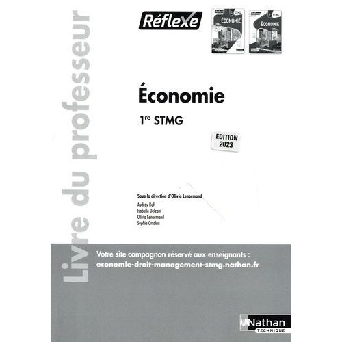 Economie 1re Stmg - Livre Du Professeur