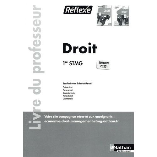 Droit 1re Stmg - Livre Du Professeur