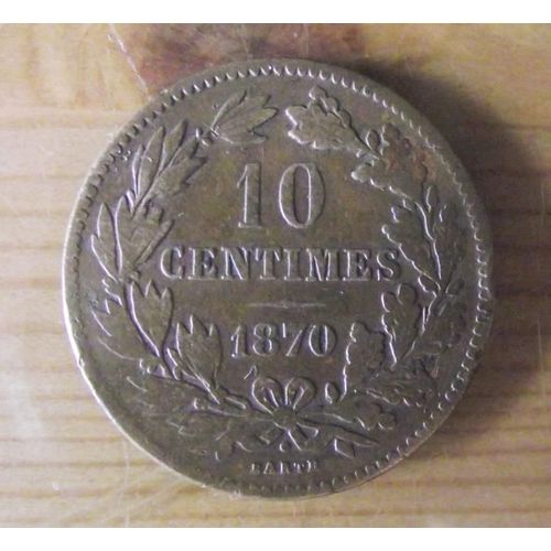 Pièce De 10 Centimes 1870 Grand Duché De Luxembourg