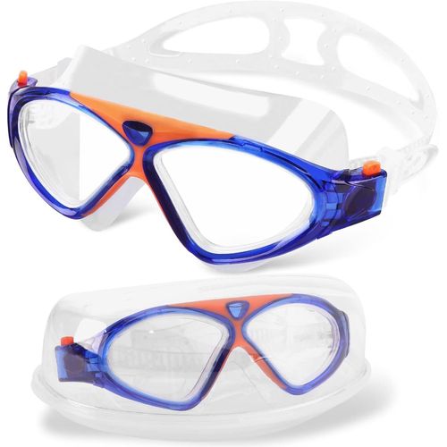 Lunettes De Natation,Lunettes De Piscine Adultes Enfants Transparents Antibuée Etanches Protection Uv Réglables Vision 180 Degrés-Idéales Pour Hommes Femmes Garçons Lilles.[T315]