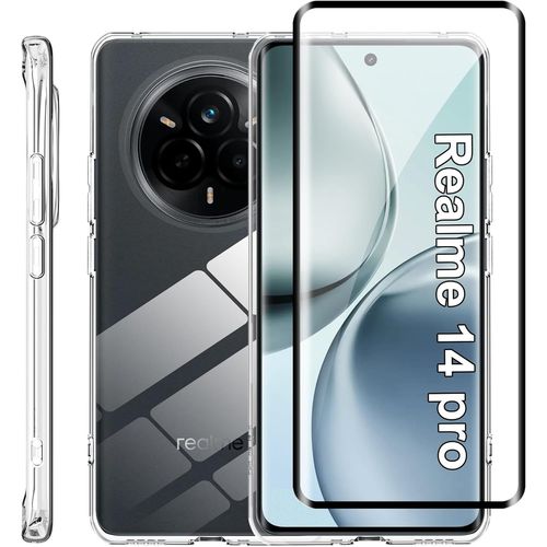 Case Compatible With Realme 14 Pro,1 Piece 3d Tempered Glass Screen Protector,Camera Protector,Ultra Thin Soft Tpu Silicone Clear Protective Case For