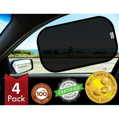 Baby Car Window Sun Shade (4x)-The Only Certified Baby Car Sun Shade That Blocks 99.9% Of Uv Rays-Sun Protection For Car And Baby Seats-P