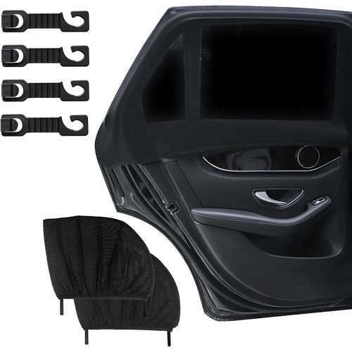 Baby Car Sun Shade 4 Pack + 4 Seat Back Hooks,Baby Sun Protection With Universal Uv Protection
