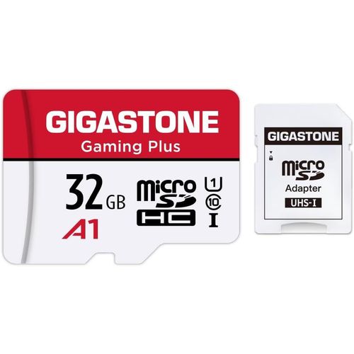 Carte Mémoire 32 Go,Gaming Plus Série,Vitesse de lecture allant jusqu'à 90 Mo/s. idéal pour Full HD Vidéo Nintendo Switch Gopro,A1 U1 C10 Carte Micro SDHC avec Mini étui et Adaptateur SD
