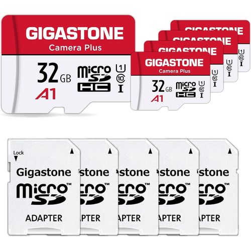 Carte Mémoire 32 Go Lot De 5 Cartes,Caméra Plus Série,Vitesse Allant Jusqu'à 90 Mo/S. Idéal Pour Full Hd Video Gopro Drone Caméra,U1 Carte Micro Sdhc Avec Mini Coque Et Adaptateur-Marque Générale