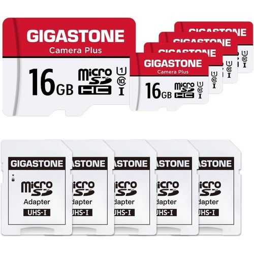 Carte Mémoire 16 Go Lot De 5 Cartes,Caméra Plus Série,Vitesse Allant Jusqu'à 85 Mo/S. Idéal Pour Full Hd Vidéo Gopro Caméra Drone,U1 C10 Carte Micro Sdhc Avec Mini Étui Et Adaptateur Sd.-Marque Générale