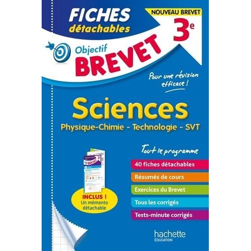 Fiches Détachables Sciences 3e - Physique-Chimie, Technologie, Svt