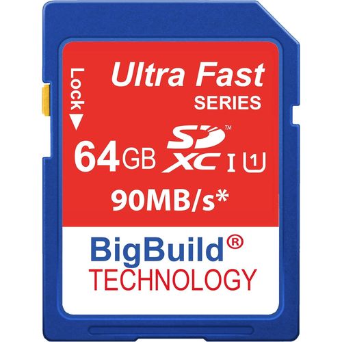 Technology 64 Go 90 Mo/s Ultra Rapide Carte mémoire pour Caméra de Olympus Tough TG 6,Classe 10 SDXC