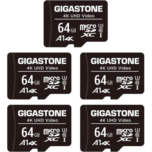 Carte Mémoire 64 Go Lot De 5 Cartes,Compatible Avec Gopro Drone Caméra Tablette Samsung Sony,Haute Vitesse Pour 4k Uhd Vidéo,A1 U3 C10 Carte Micro Sdxc Avec Mini Étui Et Adaptateur Sd.-Marque Générale
