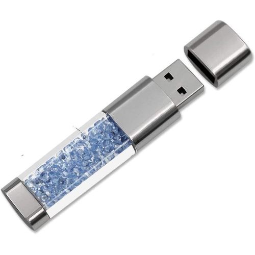 Clé USB 3.0 64Go 32Go 16Go Nouveau Bijoux Cristal USB 3.0 Flash Drive,Externe Cadeau pour Cadeaux d'anniversaire,Cadeaux De Noël,Cadeaux De Mariage (16Go,Bleu Ciel)