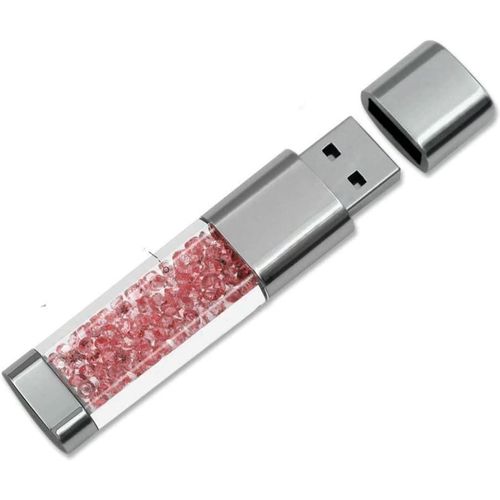 Clé USB 3.0 64Go 32Go 16Go Nouveau Bijoux Cristal USB 3.0 Flash Drive,Externe Cadeau pour Cadeaux d'anniversaire,Cadeaux De Noël,Cadeaux De Mariage (32Go,Rose)