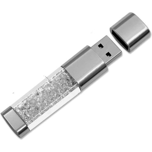 Clé USB 3.0 64Go 32Go 16Go Nouveau Bijoux Cristal USB 3.0 Flash Drive,Externe Cadeau pour Cadeaux d'anniversaire,Cadeaux De Noël,Cadeaux De Mariage (64Go,Blanc)