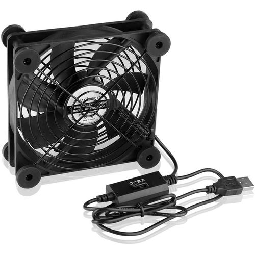 Ventilateur Boîtier USB 120 mm avec mini-ventilateur USB DC 5 V/0,3 A avec protection de la grille métallique Ventilateur 120 mm vers PC/boîtier TV/récepteur