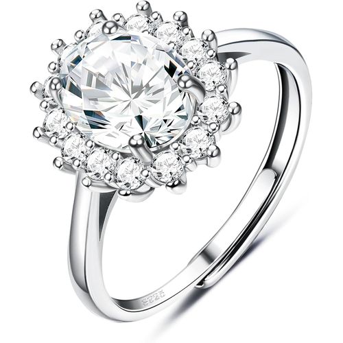 Bague Femme En Argent 925 Pour Femme,Bague Femme Fiançailles Argent 925 Avec Saphir,Bague Argent Réglable,Anniversaire Bijoux Pour Elle.[Y20]