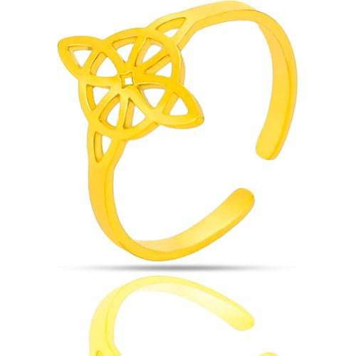 Bague Noeud De Sorcière Pour Femme Pentagramme Croix Égyptienne Réglable En Inoxydable Triskel Talisman Celtique Magique Protecteur.[Y581]