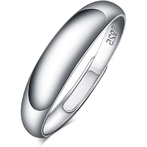 Bague Couple En Argent 925,Bague Pour Homme Et Femme,Taille Réglable,Anneaux Mariage.[Y616]