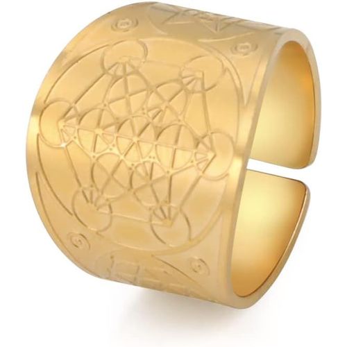 Bague En Inoxydable Avec Amulette De Salomon Ange De Vie En Inoxydable Pour Homme Et Femme.[Y1053]