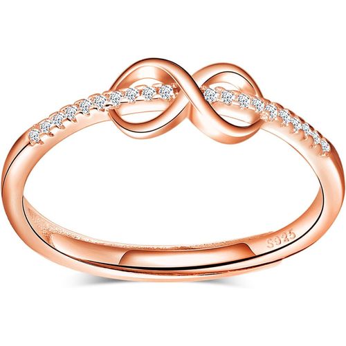 Bague Ouverte En Argent 925,Bague Ajustable Pour Femme Fille,Bague Symbole De L'infini,Bague De Mariage,Zircon Incrusté,Bague De Fiançailles.[Y879]