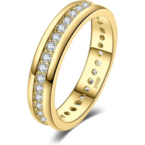 Bague De Fiançailles Femme Alliance,Canaux Zircone Cubique En Bagues Argent 925 Plaqué Or Jaune Or Rose Mariage Promise Band Éternité Canal Ensembles Cadeau Anniversaire,Bijoux Femme.[Y257]