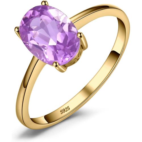 Bague Ovale Naturelle Améthyste Grenat Péridot Citrine Topaz Anneau Pour Femme,Argent 925 Plaqué Or Jaune Plaqué Or Rose,Bague De Fiançailles Mariage Promise,Bijoux Cadeau Anniversaire.[Y154]