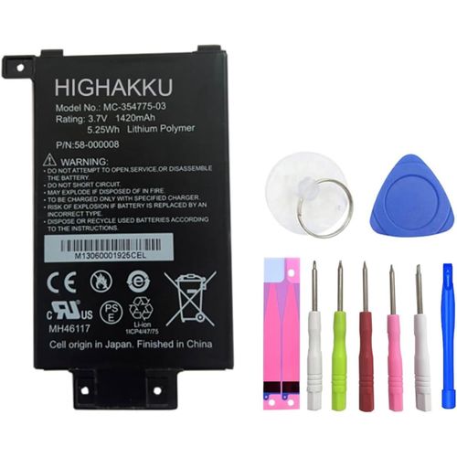 Batterie de rechange 58-000008 compatible avec MC-354775-03 58-000008 EY21 S2011-03-A S2011-00-03-S.[O534]