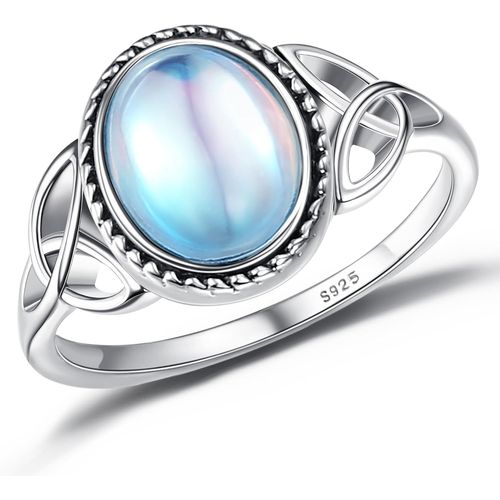925 Argent Sterling Bague Pour Femme Argent Pierre De Lune Bague Femme Gemstone Bague D'humeur Pierre Naturelle Gemstone Solitaire Ovale Pierre De Lune Bague En Argent Pour Femme.[Y163]