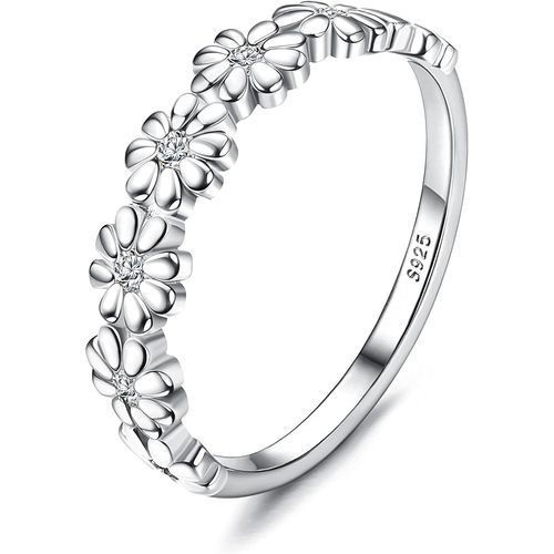 Bague Argent Femme Bague Argent 925 Femme De Marguerite 18k Gold Filled Daisy Fleur Hawaiian Paved With Colorful Cubic Zirconia High Polished Comfort Fit Statement Alliance.[Y1138]