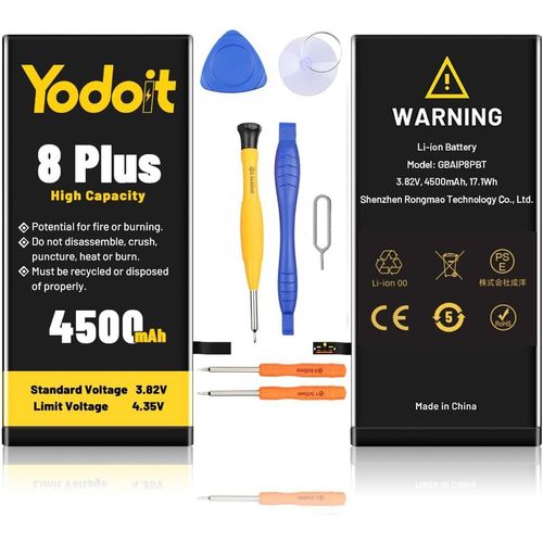 4500mah Batterie Pour Iphone 8 Plus (A1864,A1907,A1908) Haute Capacité Batterie Avec Kit D'outils De Réparation Complet.[O71]