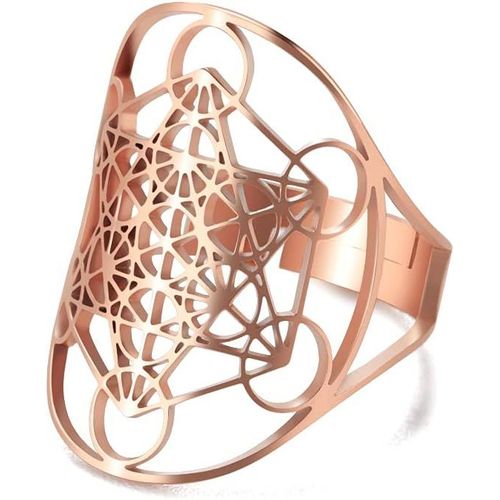 Bague Réglable En Inoxydable Motif Archange Métatron Pour Femme Et Fille.[Y54]