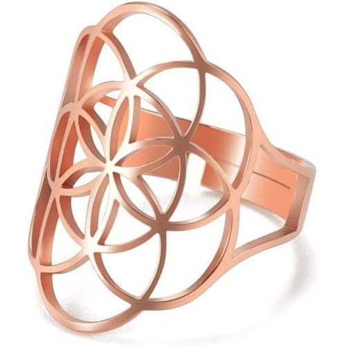 Bague Réglable En Inoxydable Motif Archange Métatron Pour Femme Et Fille.[Y52]