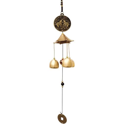 Carillons éoliens,Cloches de Carillon éolien en Métal Vintage,Ornement Chinois Feng Shui Porte-Bonheur à Suspendre pour Porte-Bonheur(Éléphant de Bon augure Absorbant la Richesse).[P38]