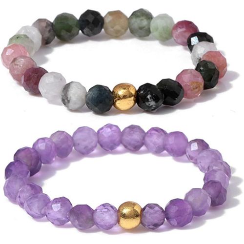 Bague Perlée En Pierre Naturelle,Bague Élastique Femme,Bague En Véritable Pierre Naturelle Avec Perle En Or Pour Femme Petite Amie.[Y487]