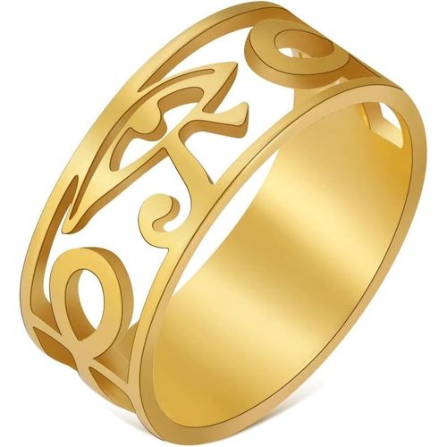 Bague Oeil D'horus Symbole Egyptien Ancien Oeil D'horus Anneaux Ankh Egypte Oeil De Râ Bague Amulette Bonne Chance Protection Bijoux En Inoxydable Pour Hommes Femmes Noël.[Y771]