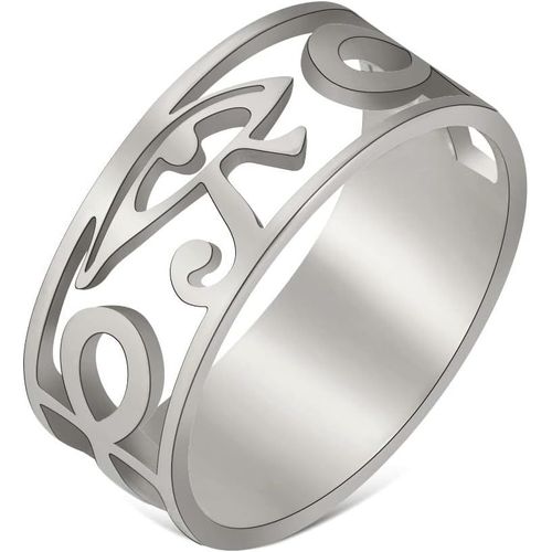 Bague Oeil D'horus Symbole Egyptien Ancien Oeil D'horus Anneaux Ankh Egypte Oeil De Râ Bague Amulette Bonne Chance Protection Bijoux En Inoxydable Pour Hommes Femmes Noël.[Y772]