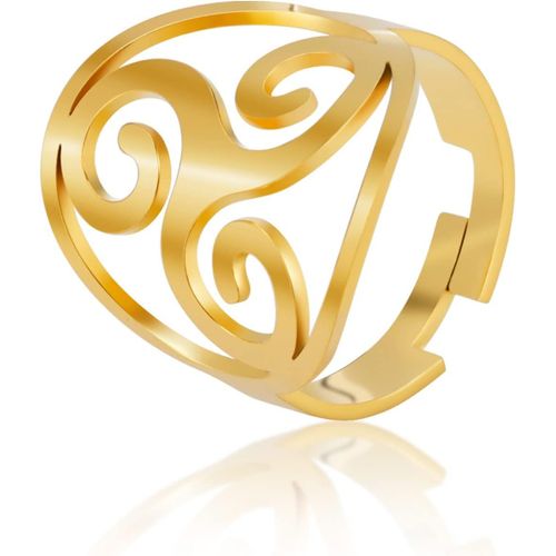 Bague Celtique Triskele Bague Triquetra Bague Triskelion Ancienne Bague Celtique Spirale N?ud De La Trinité Amulette De Protection Bijoux En Inoxydable Cadeaux Pour Femmes Noël.[Y504]