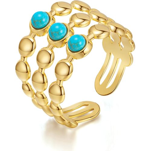 Bague Torsadée Ouverte En Plaqué Or 14 Carats-Hypoallergénique-Empilable-Pour Femme,Inoxydable.[Y221]