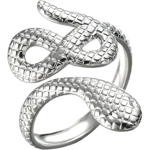 Anneau De Serpent Ajustable Pour Femme Homme En Inoxydable Vintage Bague De Doigt À Enroulement De Serpent Anneaux De Doigts Ouverts Pour Soirée Cocktail Halloween.[Y518]
