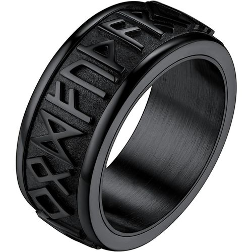 Anti Stress Bague Homme Viking Runes Inoxydable,Anneau Alliancetournante Viking Nordique Taille 54-64,Bijoux Vikings Porte Bonheur Gothique.[Y340]