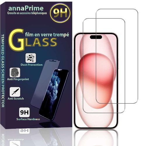 Lot / Pack De 2 Films Verre Trempé Pour Apple Iphone 15 6.1" Protection D'écran