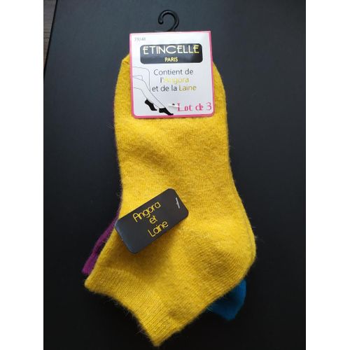 Lot De 3 Paires De Mi-Chaussettes Contient De L'angora Et De La Laine Taille 39/41