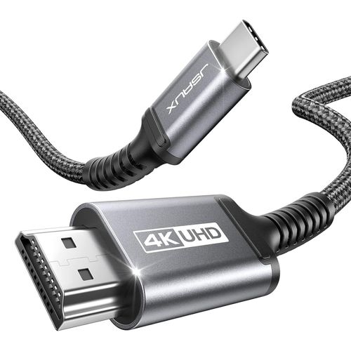 Câble USB C vers HDMI 4K UHD (compatible Thunderbolt 3) pour MacBook Pro 2018/2017, iPad Pro 2018/Air 2020, Samsung Galaxy S20/S10, Surface Book 2, Huawei P40, etc. 3 m.[F337]